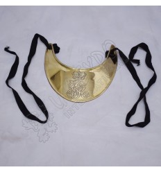 Gorget military with British crown over GR Brass Finish With Black Ribbon