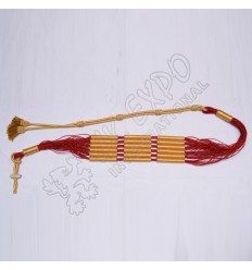 Red and Golden color cotton Russian braid barrel sash