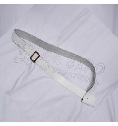 White Leather Cross Belt with boynet holder