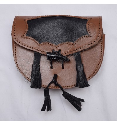 Beautiful Hunting Kilman Black and Brown Leather Day Wear Sporrans