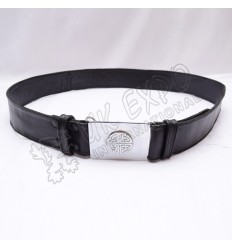 2 inches Wide Double sided Leather Belt with Snaps Closing Celtic Buckle