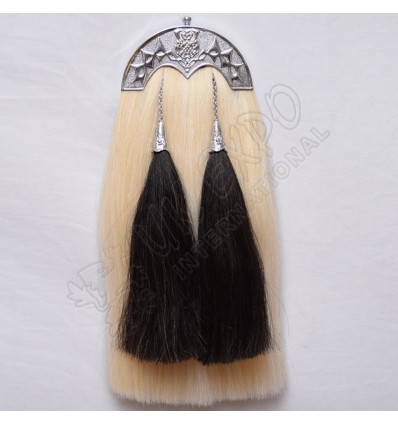 White Horse hairs Sporrant with scottish Flower Cantle