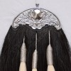 Black Horse hair With 3 white Tessels with Silver lace and cantle