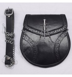 New Lock Black real leather Day wear Sporran