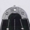 Scottish Black Watch Tartan Sporran with Celtic Design Cantle Black Color Filling