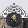 Men Scottish Kilt Sporran Seal Skin With Rampant Lion Badge