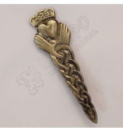 CLADDAGH Shiny Antique Kilt Pin