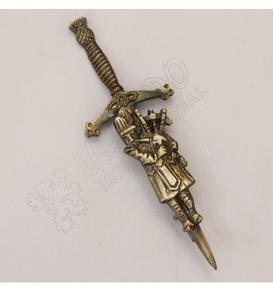 Scottish Pipers Sword Shiny Antique Kilt Pin
