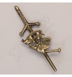 Scottish Bagpipe Kilt Pin Shiny Antique Finish