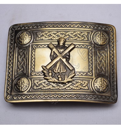 Scottish Bronze Celtic Design Buckle With ST Andrews Badge
