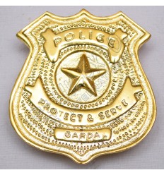 Police Protect & serve Garda Brass Polish Metal Badge