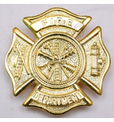 Fire Department Brass Polish Metal Badge