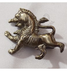 Scottish Rampart Lion Brass Antique Metal Badge