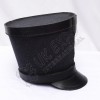 Shako Hat with Black Leather Band on Top and Black Color Threads