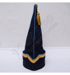 Spanish Sleeve Gold Bullion Braid Cap Dark Blue Blazer with Sky Blue Wool Piping