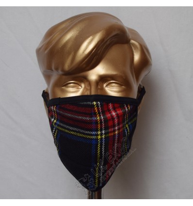 Black Stewart Tartan Scottish Style Mask