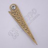 Celtic Design With White Stone Brass Antique Kilt Pin