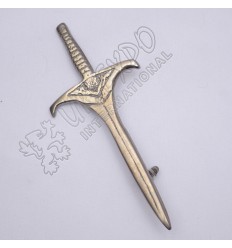 Scottish Flower Sword Shiny Antique Kilt Pin