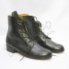 Mens Civil War Smooth Black Leather Shoes Medium long