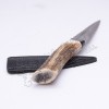 Stainless Steel Blade with Real Stag Handle and Leather Celtic Embossed Cover Sgain Dubh