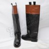 18th Century Long Cuffed Ridding Boots French Black & Brown Real Leather
