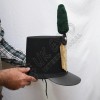 British Shako Hat Green Pom Pom Black Cocade and British Brass Plate