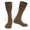 Rhombus Cuff Brown Color Kilt Woolen Socks