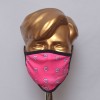 Dark Pink With White C Letter Sublimated Cotton Mask