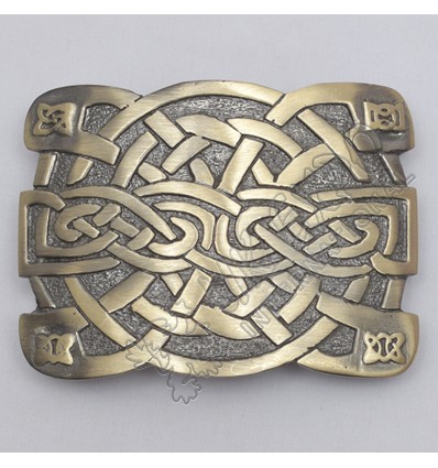 Celtic Irish Trinity Cross Knot Brass Antique Kilt Buckle
