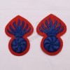 Hand Embroidery Red and Blue Grenade Badge