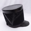 Shako Hat with Black Leather Black Color Threads