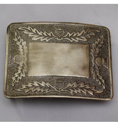 Scottish Flower Bronze Thistle Kilt Belt Buckle