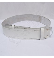 Kilt Waist Belt White Leather