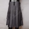 Grey Utility Kilt With Attached Pockets