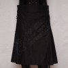 Black color Attached Pockets Utility Sports Casual Pocket Kilt