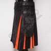 Black and Orange Hybrid Utility Kilt Attached Pockets