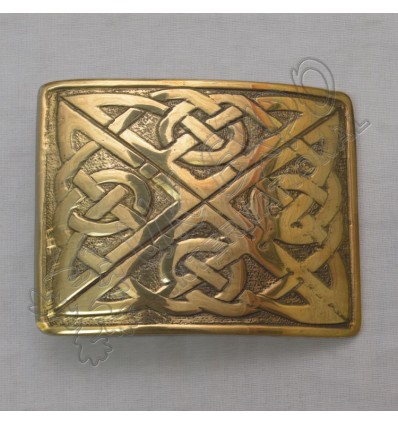 Celtic Knot Brass Antique Round Kilt Belt Buckle