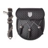 Zig Zag Black Real Leather Sporran