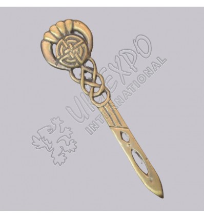 Celtic Sword Design Brass Kilt Pin