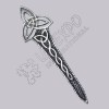 Thistle Crown Celtic Knot Chrome Color Filled Kilt Pin