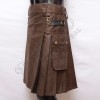 Brown Heavy Duty Utility Kilts with 4 Straps closing