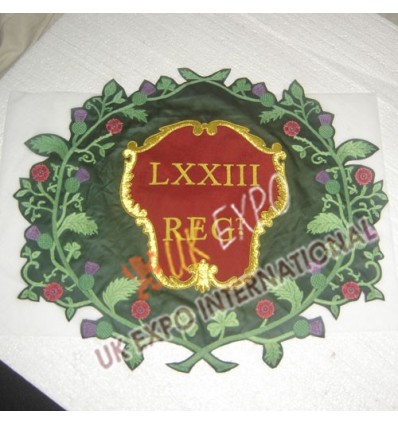 LXXIII REG 73rd regimental King Color Flag Large piece of flag hand made embroidery