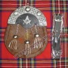 Light Brwon Seal Skin 3 tessels Sporrans with Masonic Badge