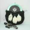 Black Fur and White Rabbit tessles with Plain Cantle and thistle on front