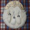 Scottish Thistle Gold Cantle with white Rabbit Fur Sporran