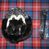 Scottish Full dress Rabbit Fur Sporran 5 black tessels with scottish cantle