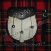 White Color Goat Skin Celtic emboosed on Flap with Studs
