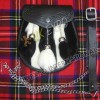 Black & White Rabbit Fur with Contras Tessels and Embossed on Flap
