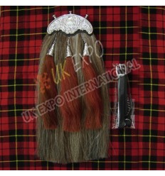 Brown , Dark Gray Orignal Horse Hair sporran with Red and Brown tessels with Nice Cantle