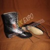 Civil War Black Real Leather Long Shoes